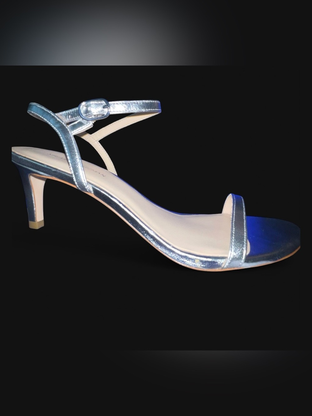 Stuart Weitzman Dancer Metallic Leather Stilletto Sandal - Picture 10 of 13